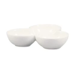 CAC China COL-42 Accessories 3 Compartment Leaf Shape Bowl 2 Oz., 7 1/2" - 1 Doz