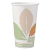 Dart Bare Eco-Forward PLA Paper Hot Cups, 16 Oz. Leaf Design, - 50/Pack