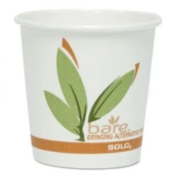 Dart Bare Eco-Forward Recycled Content PCF Paper Hot Cups, 10 Oz. - 1000 Pcs
