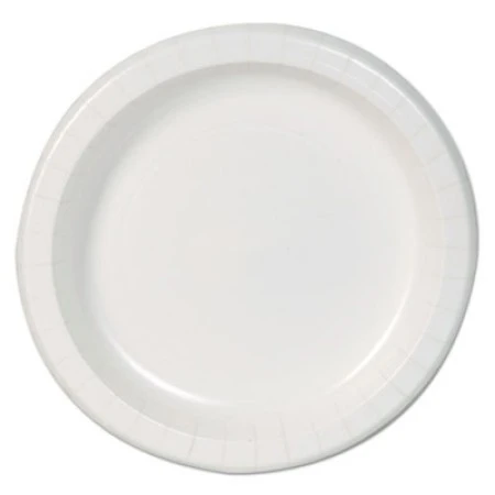 Dixie Basic Paper White Dinnerware Plates, 8-1/2", 500/Carton