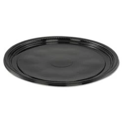 Caterline Casuals Thermoformed Platters, PET, Black, 12" Dia., 25/Carton