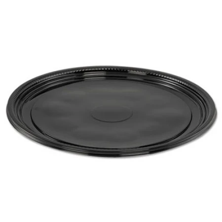 Caterline Casuals Thermoformed Platters, PET, Black, 12" Dia., 25/Carton