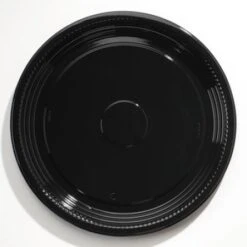 Caterline Casuals Thermoformed Platters, PET, Black, 16" Dia, 25/Carton