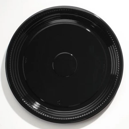 Caterline Casuals Thermoformed Platters, PET, Black, 16" Dia, 25/Carton