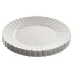 Classicware White Plastic Dinnerware Plates 9", 180/Carton