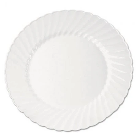 Classicware White Plastic Plates, 9", 180/Carton
