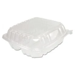 Dart ClearSeal Hinged-Lid Plastic Containers, 8 1/4" X 3" X 8 1/4", - 250 Pcs