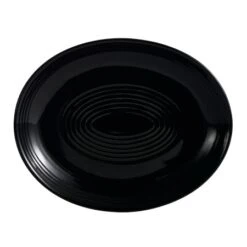 CAC China TG-13C-BLK Tango Black Coupe Oval Platter 11 1/2" - 1 Doz