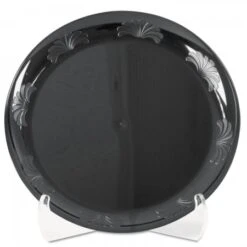 Designerware Black Plastic Plates, 9", 180/Carton
