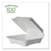 Eco-Products Vanguard Renewable And Compostable Sugarcane Clamshells, 1-Compartment, 8" W X 8" D X 3" H, 500/Carton