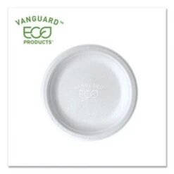 Eco-Products Vanguard Renewable And Compostable Sugarcane Plates 6", 1000/Carton