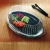 Emi Yoshi EMI-1421LP Clear Plastic Oval Lid (PET) 14" X 21" - 40 Pcs