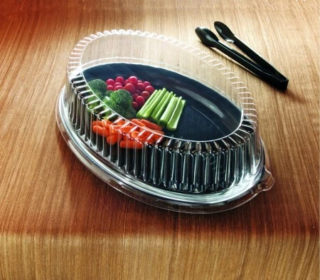Emi Yoshi EMI-1421LP Clear Plastic Oval Lid (PET) 14" X 21" - 40 Pcs