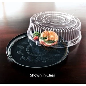 Emi Yoshi EMI-240CPP Round Plastic Deli Mate Tray / Dome Lid (PET) 14" - 25 Sets