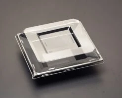 Emi Yoshi EMI-SB12LP Squares Clear Plastic Dome Bowl Lid 12 Oz. - 10 Doz