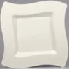 Fineline Settings 110-BO Wavetrends Bone Square Plastic Dinner Plate 10-3/4" - 10 Doz