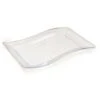 Fineline Settings 1410-CL Wavetrends Clear Rectangular Plastic Dinner Plate 10" X 15-3/4" - 10 Doz