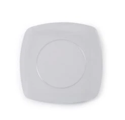 Fineline Settings 1508-CL Renaissance Clear Square Plastic Salad Plate 7-1/2" - 10 Dozen