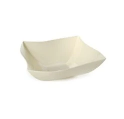 Fineline Settings 164-BO Wavetrends Bone Square Plastic Serving Bowl 64 Oz. - 50 Pcs