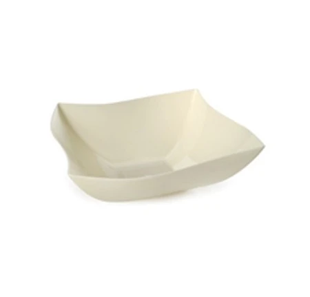 Fineline Settings 164-BO Wavetrends Bone Square Plastic Serving Bowl 64 Oz. - 50 Pcs