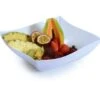 Fineline Settings 164-WH Wavetrends White Square Plastic Serving Bowl 64 Oz. - 50 Pcs