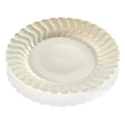 Fineline Settings 209-BO Flairware Bone Plastic Dinner Plate 9" - 15 Doz