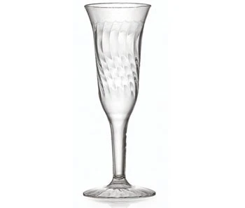 Fineline Settings 2106 Flairware Clear Plastic Champagne Flute 5 Oz. - 8 Doz