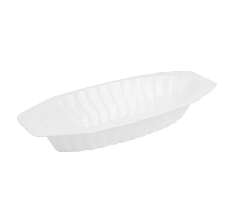 Fineline Settings 215-WH Flairware White Plastic Serving Boat 15 Oz. - 25 Doz