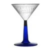 Fineline Settings 2306-BL Flairware Plastic Martini Glass With Blue Base 6 Oz. - 8 Doz