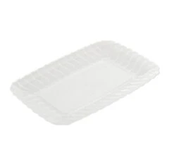 Fineline Settings 257-CL Flairware Clear Plastic Snack Tray 5" X 7" - 21 Doz