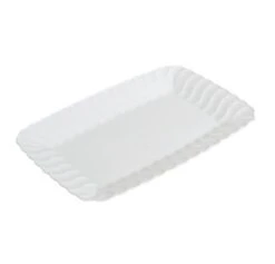 Fineline Settings 257-WH Flairware White Plastic Snack Tray 5" X 7" - 21 Doz
