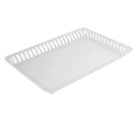 Fineline Settings 294-CL Flairware Clear Plastic Rectangular Serving Tray 9" X 13" - 4 Doz