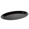 Fineline Settings 483.BK Platter Pleasers Black Oval Plastic Serving Tray 11" X 16" - 25 Pcs