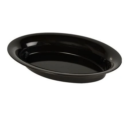 Fineline Settings OVB09128.BK Platter Pleasers Black Oval Serving Bowl 128 Oz. - 2 Doz