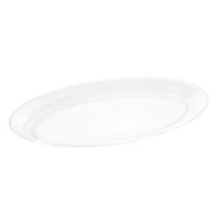 Fineline Settings 484.CL Platter Pleasers Clear Oval Plastic Serving Tray 14" X 21" - 20 Pcs