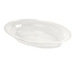 Fineline Settings 3514D-CL Platter Pleasers Clear Plastic Oval Serving Bowl 250 Oz. - 20 Pcs