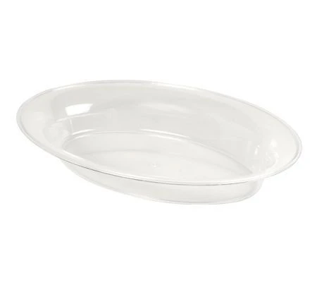 Fineline Settings 3514D-CL Platter Pleasers Clear Plastic Oval Serving Bowl 250 Oz. - 20 Pcs