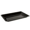 Fineline Settings RC473.BK Platter Pleasers Black Rectangular Plastic Serving Tray 12" X 18" - 20 Pcs