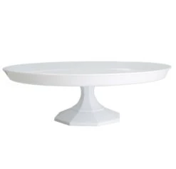 Fineline Settings 3600-WH Platter Pleasers White Plastic Cake Stand 9-3/4" - 1 Dozen