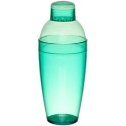 Fineline Settings 4103-GRN Quenchers Green Plastic Cocktail Shaker 14 Oz. - 2 Doz