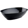 Fineline Settings 456.BK Platter Pleasers Black Plastic Oval Luau Bowl 90 Oz. - 50 Pcs
