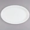 Fineline Settings 484.WH Platter Pleasers White Oval Plastic Serving Tray 14" X 21" - 20 Pcs