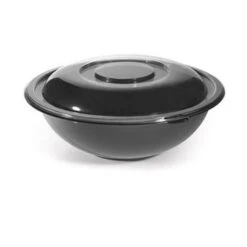 Fineline Settings 5024-BK Super Bowl Black Plastic Salad Bowl 24 Oz. - 100 Pcs