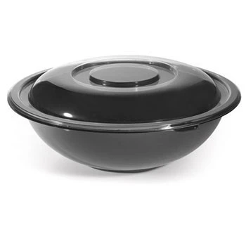 Fineline Settings 5048-BK Super Bowl Black Plastic Salad Bowl 48 Oz. - 50 Pcs