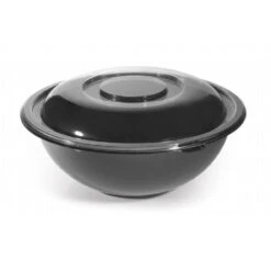 Fineline Settings 5160-BK Super Bowl Black Plastic Salad Bowl 160 Oz. - 25 Pcs