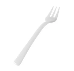 Fineline Settings 6500-WH Tiny Temptations Tiny Tines White Plastic Tasting Fork 4" - 80 Doz