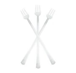 Fineline Settings 6510-CL Tiny Temptations Clear Plastic Mini Cocktail Fork 6" - 400 Pcs