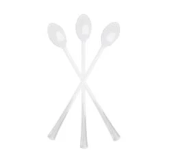 Fineline Settings 6511-CL Tiny Temptations Clear Plastic Mini Cocktail Spoon 6" - 400 Pcs