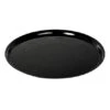 Fineline Settings 7801-BK Platter Pleasers Supreme Black Round Plastic Serving Tray 18" - 25 Pcs