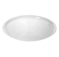 Fineline Settings 7801-CL Platter Pleasers Supreme Clear Round Plastic Serving Tray 18" - 25 Pcs